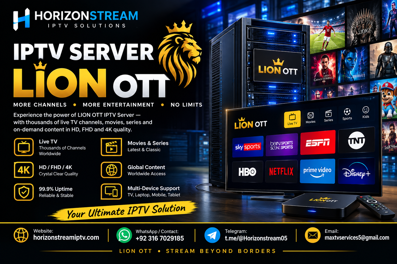 🦁 Lion OTT IPTV – Experience Premium Entertainment Anytime, Anywhere